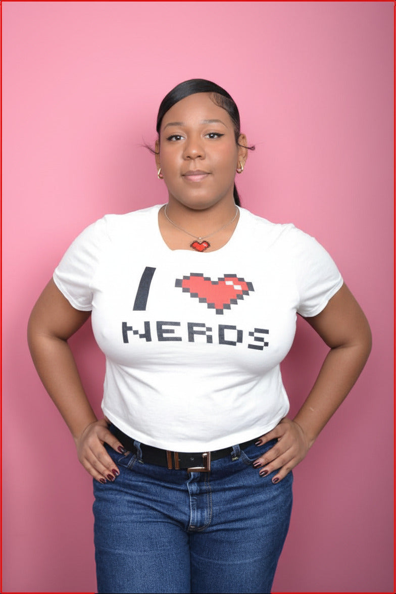 “I ❤️ Nerds” Cropped Baby Tee